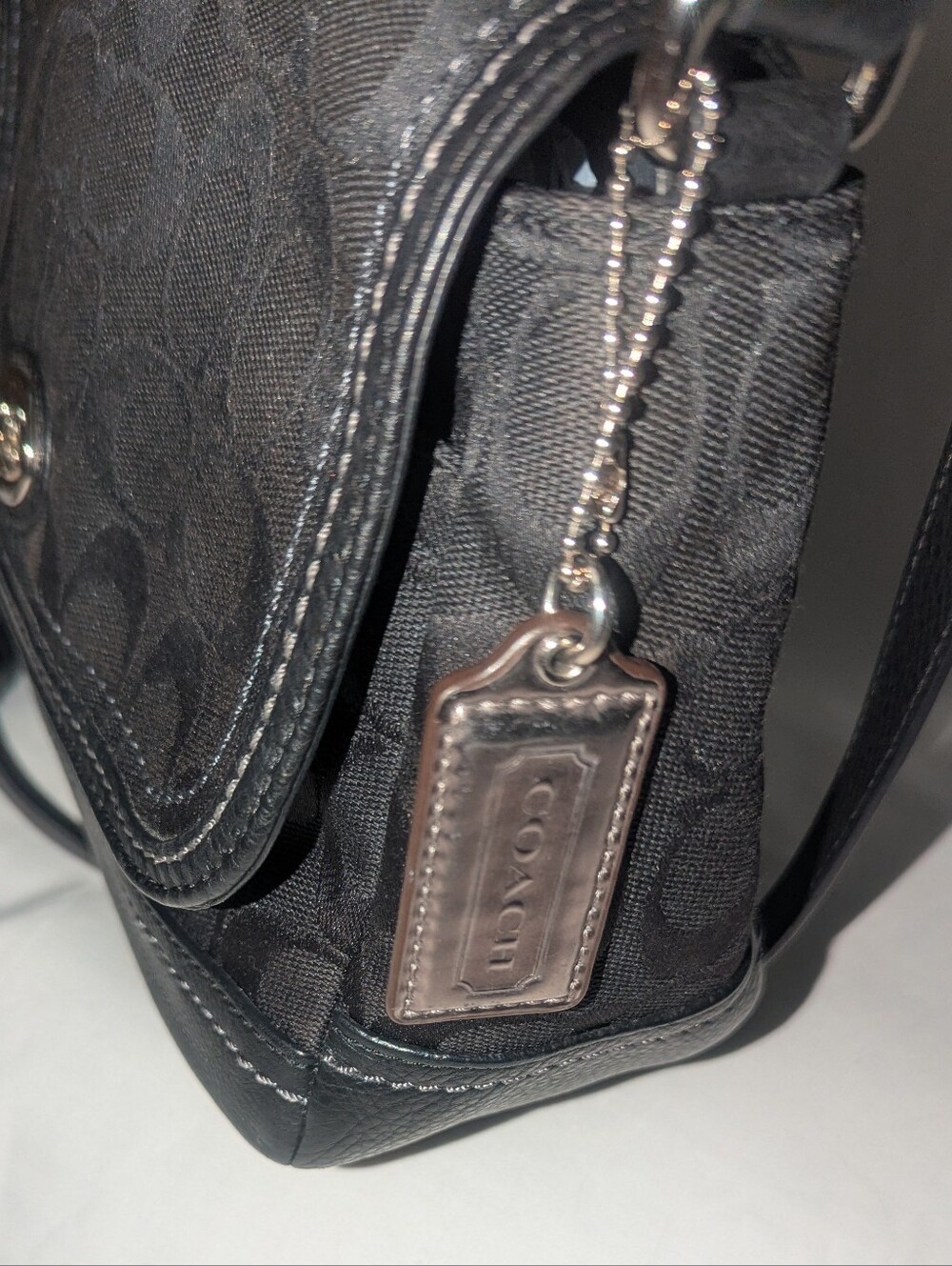 Coach Park Black Signature Canvas Turn-Lock Crossbody - Picture 10 of 12
